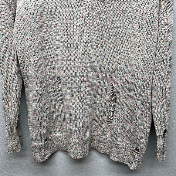 Caslon Distressed Knit Sweater Womens XL Boho Relaxed Contemporary Minimalist - Picture 4 of 12